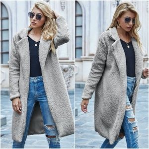 fur long teddy jacket coat fall trench pea coat